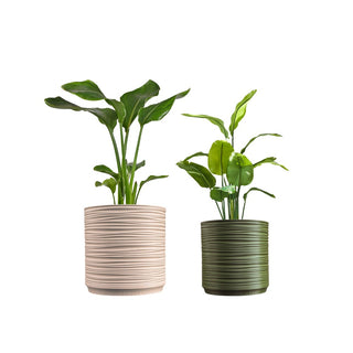 Ripple MidCentury Modern Indoor Ripple Eco-Friendly 3D Printed Planters with Drainage