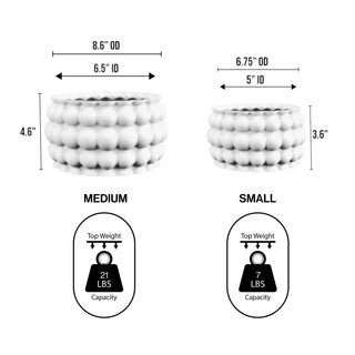 Decor Contemporary MidCentury Indoor Bubble Pattern Eco-Friendly 3D Printed Planters with Drainage