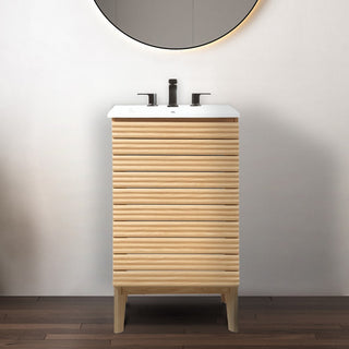 Stockholm 19 in. W x 18 in. D x 33 in. H Thin Linear Slat Modern Farmhouse 2-Shelf Bath Vanity Cabinet Only (Sink Basin not Included)