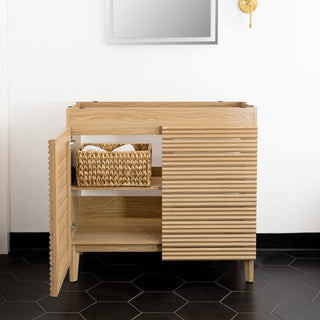 Stockholm 19 in. W x 18 in. D x 33 in. H Thin Linear Slat Modern Farmhouse 2-Shelf Bath Vanity Cabinet Only (Sink Basin not Included)