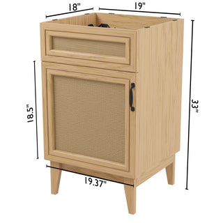 Redbay 19 in. W x 18 in. D x 33 in. H Rattan Modern Farmhouse 2-Shelf Bath Vanity Cabinet Only (Sink Basin not Included)