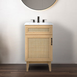 Redbay 19 in. W x 18 in. D x 33 in. H Rattan Modern Farmhouse 2-Shelf Bath Vanity Cabinet Only (Sink Basin not Included)