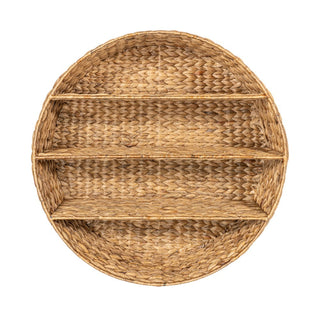 Annulus 24.5" 3-Shelf Circular Handwoven Hyacinth Wall Rack