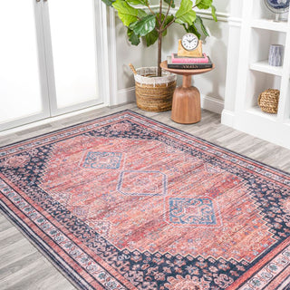 Herr geometric Medallions Washable Area Rug