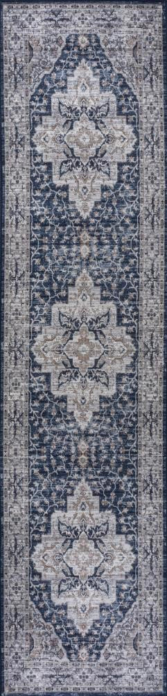 Nobleman boho Gray Medallion Washable Indoor/outdoor Area Rug