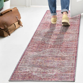 Bright ogee Medallion Washable Area Rug