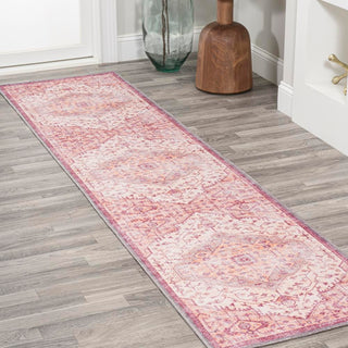 Bright ogee Medallion Washable Area Rug