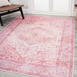 Bright ogee Medallion Washable Area Rug