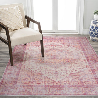 Bright ogee Medallion Washable Area Rug