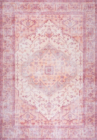 Bright ogee Medallion Washable Area Rug