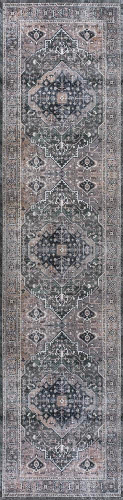 Bright ogee Medallion Washable Area Rug