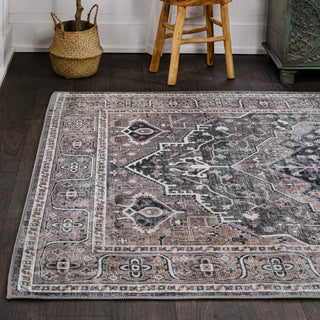 Bright ogee Medallion Washable Area Rug