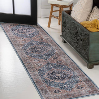 Bright ogee Medallion Washable Area Rug