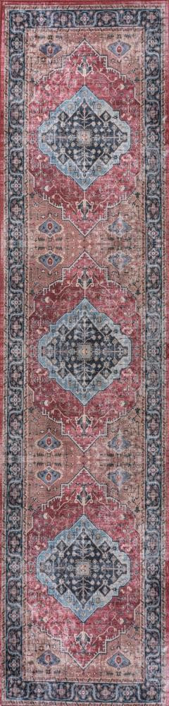 Bright ogee Medallion Washable Area Rug