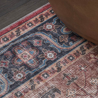 Bright ogee Medallion Washable Area Rug