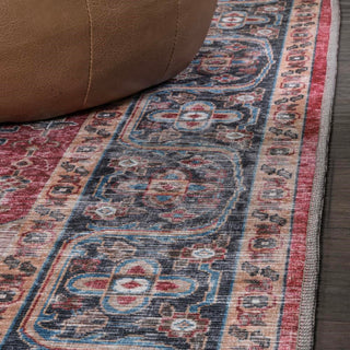 Bright ogee Medallion Washable Area Rug