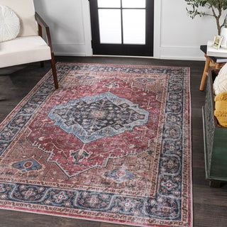 Bright ogee Medallion Washable Area Rug