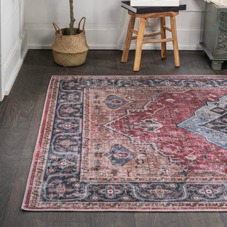 Bright ogee Medallion Washable Area Rug