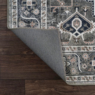 Bright ogee Medallion Washable Area Rug