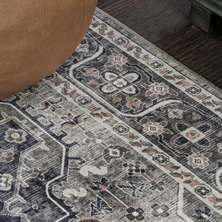 Bright ogee Medallion Washable Area Rug