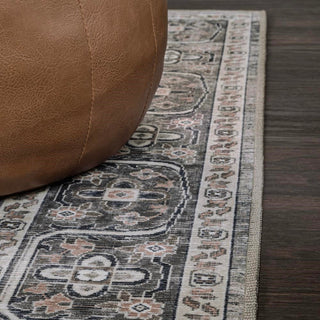 Bright ogee Medallion Washable Area Rug