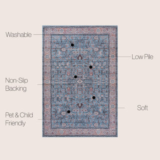 Light all-over Persian Washable Area Rug