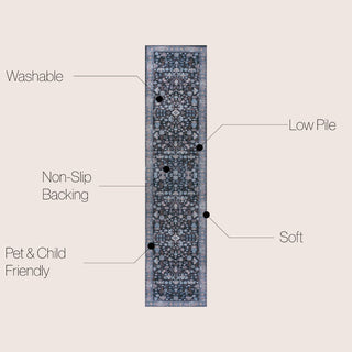 Light all-over Persian Washable Area Rug