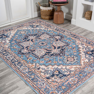 Garza ornate Large Medallion Washable Area Rug