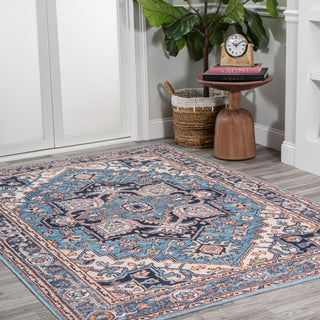 Garza ornate Large Medallion Washable Area Rug