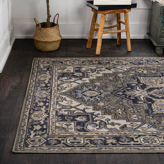 Garza ornate Large Medallion Washable Area Rug