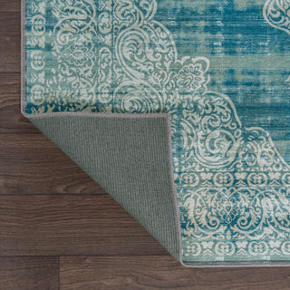 Reedsy bohemian Medallion Washable Area Rug