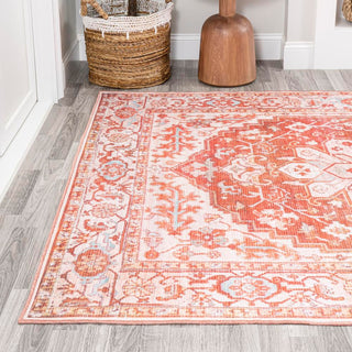 Marsh ornate Medallion Washable Area Rug