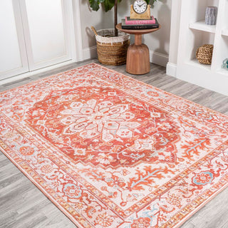 Marsh ornate Medallion Washable Area Rug