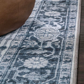 Marsh ornate Medallion Washable Area Rug