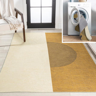 Marsh Minimalist Graphic Circle Machine-washable Area Rug