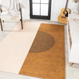 Marsh Minimalist Graphic Circle Machine-washable Area Rug