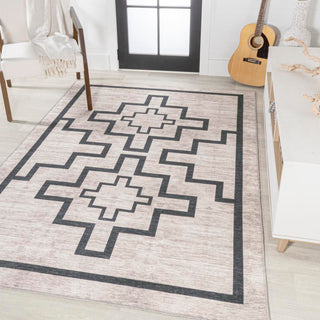 Townsend Minimalist Medallion Machine-washable Area Rug