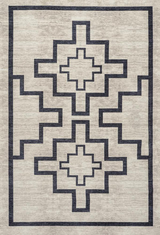 Townsend Minimalist Medallion Machine-washable Area Rug