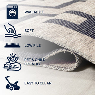 Townsend Minimalist Medallion Machine-washable Area Rug