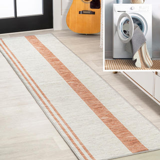 Parker Modern Distressed Stripe Machine-washable Area Rug