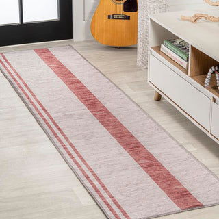 Parker Modern Distressed Stripe Machine-washable Area Rug