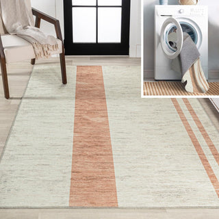 Parker Modern Distressed Stripe Machine-washable Area Rug