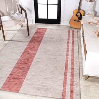 Parker Modern Distressed Stripe Machine-washable Area Rug