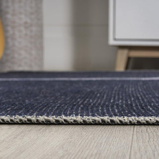 Curry Solid Centre Stripe Machine-washable Area Rug