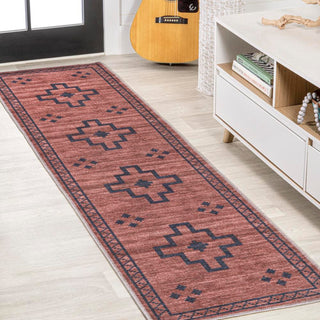 Mona Geometric Medallion Machine-washable Area Rug