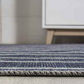 Belle Distressed Ticking Stripe Machine-washable Area Rug