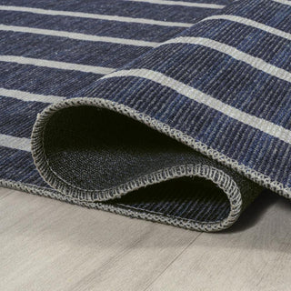 Belle Distressed Ticking Stripe Machine-washable Area Rug