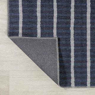 Belle Distressed Ticking Stripe Machine-washable Area Rug