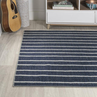 Belle Distressed Ticking Stripe Machine-washable Area Rug