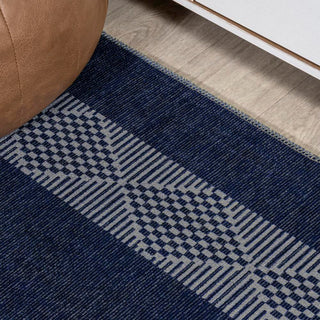 Wallaker Trellis Stripe Machine-washable Area Rug